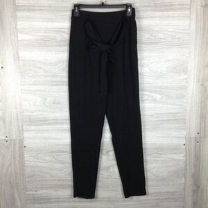 Olivia Pratt Black Tie Front Slim Trousers